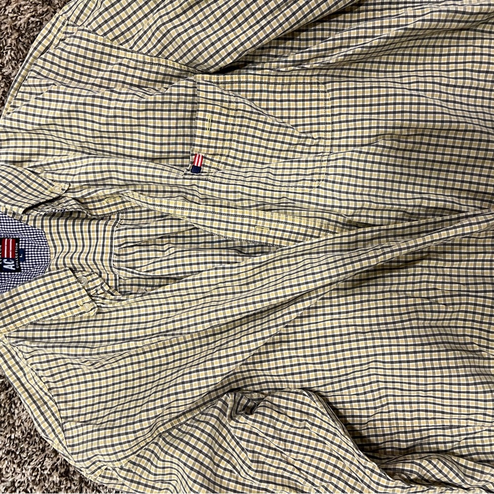 Men's Checkered Shirt - Blue and Cream